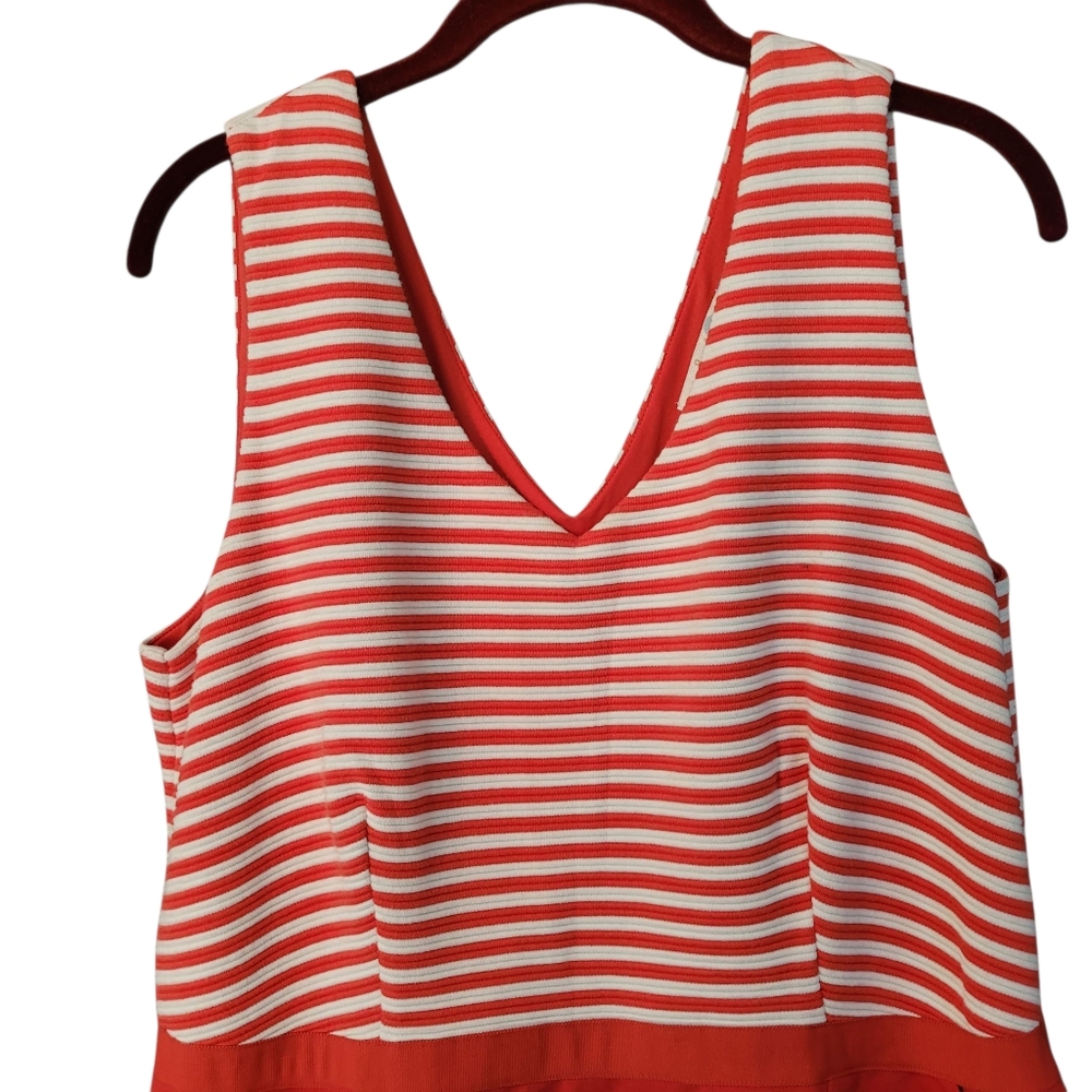 Boden  striped & solid true red knit sheath dress- 14R.         L30 - Picture 2 of 9